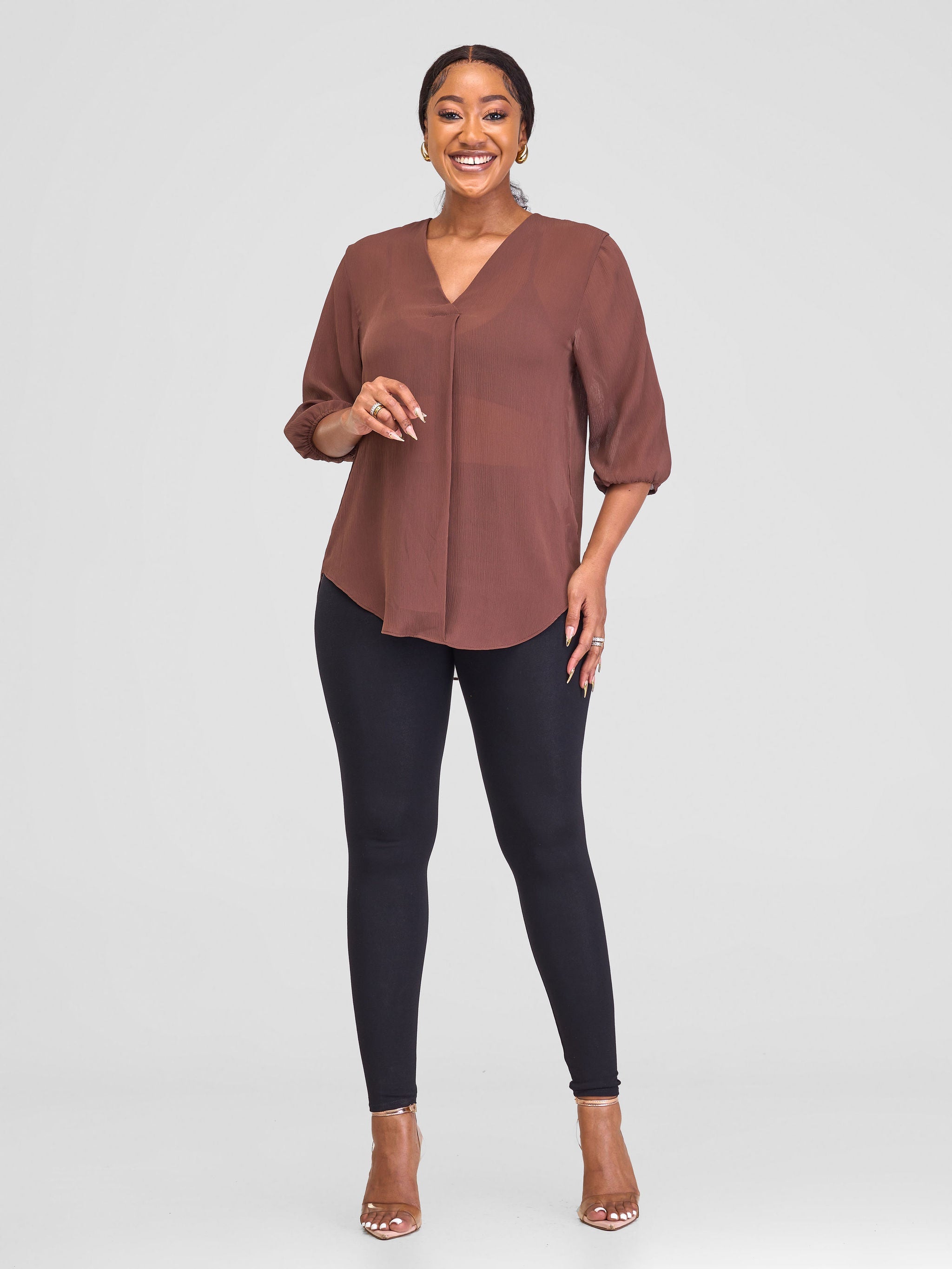 Vivo Dua Shirt - Dark Brown Textured