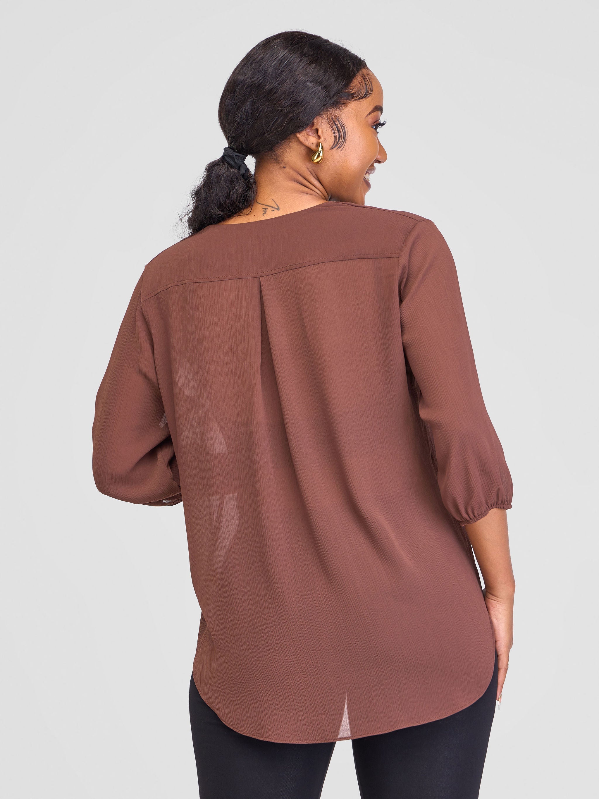 Vivo Dua Shirt - Dark Brown Textured