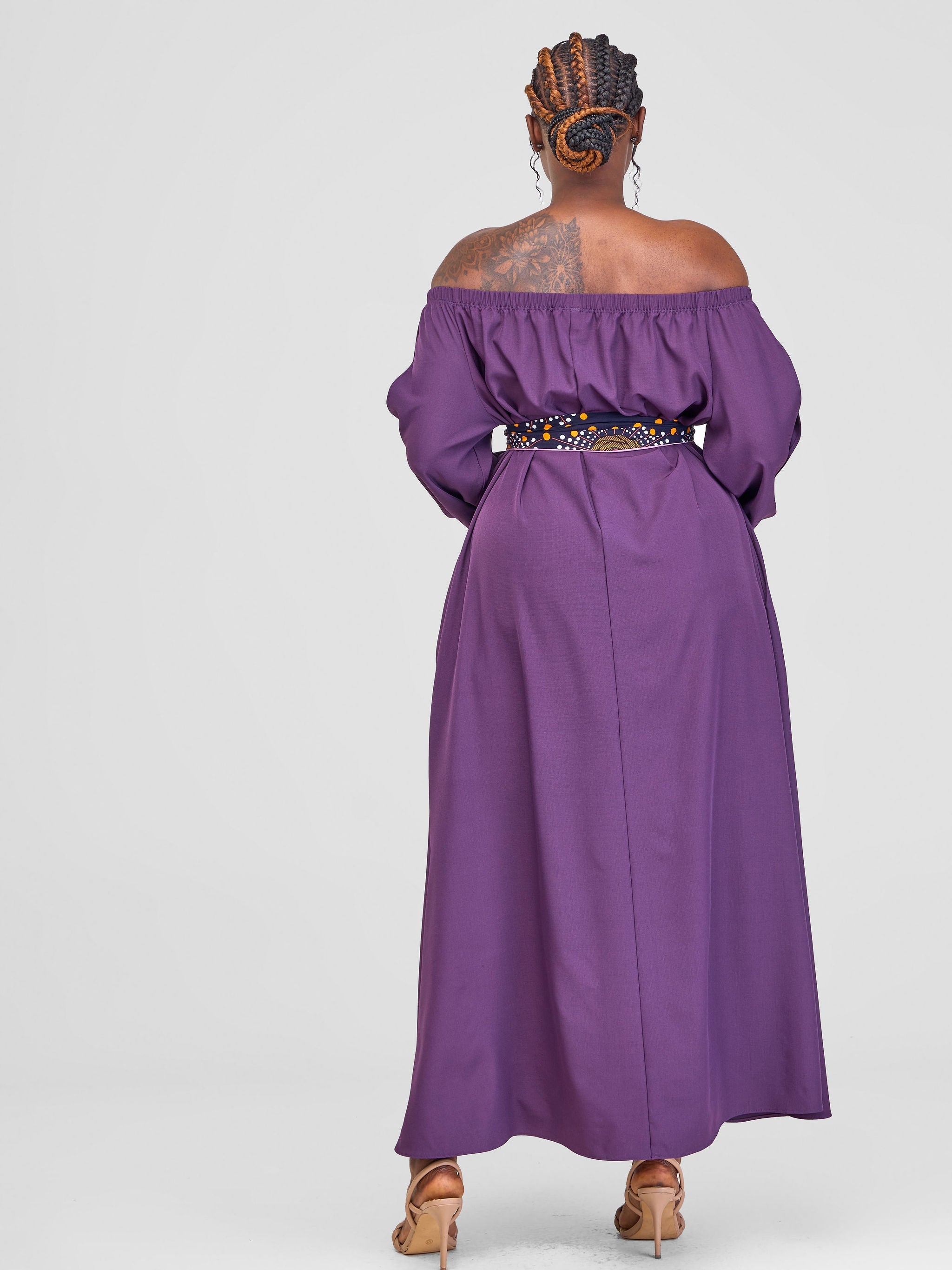 Vivo Yumi Off Shoulder Maxi Dress - Dark Purple