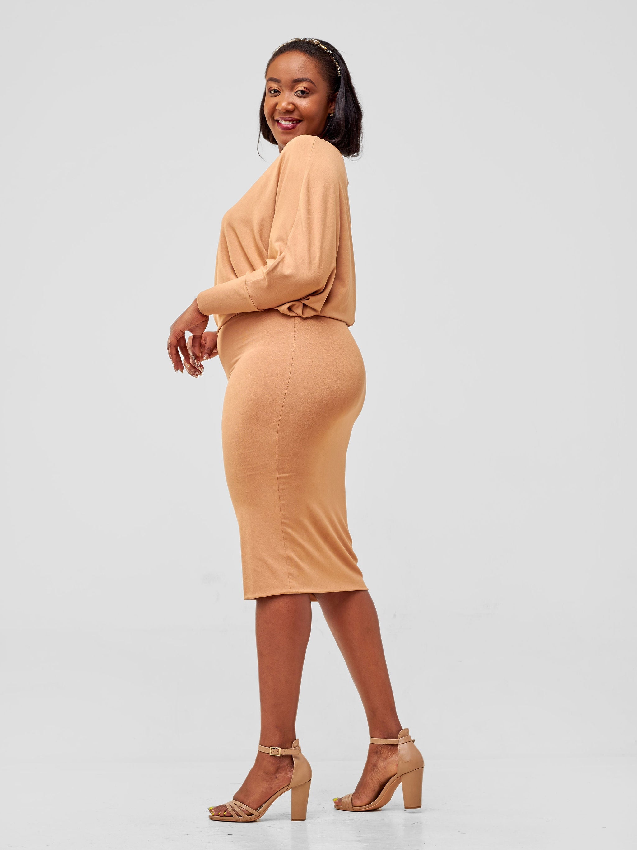 Vivo Basic Tolani Jersey Dress - Tan