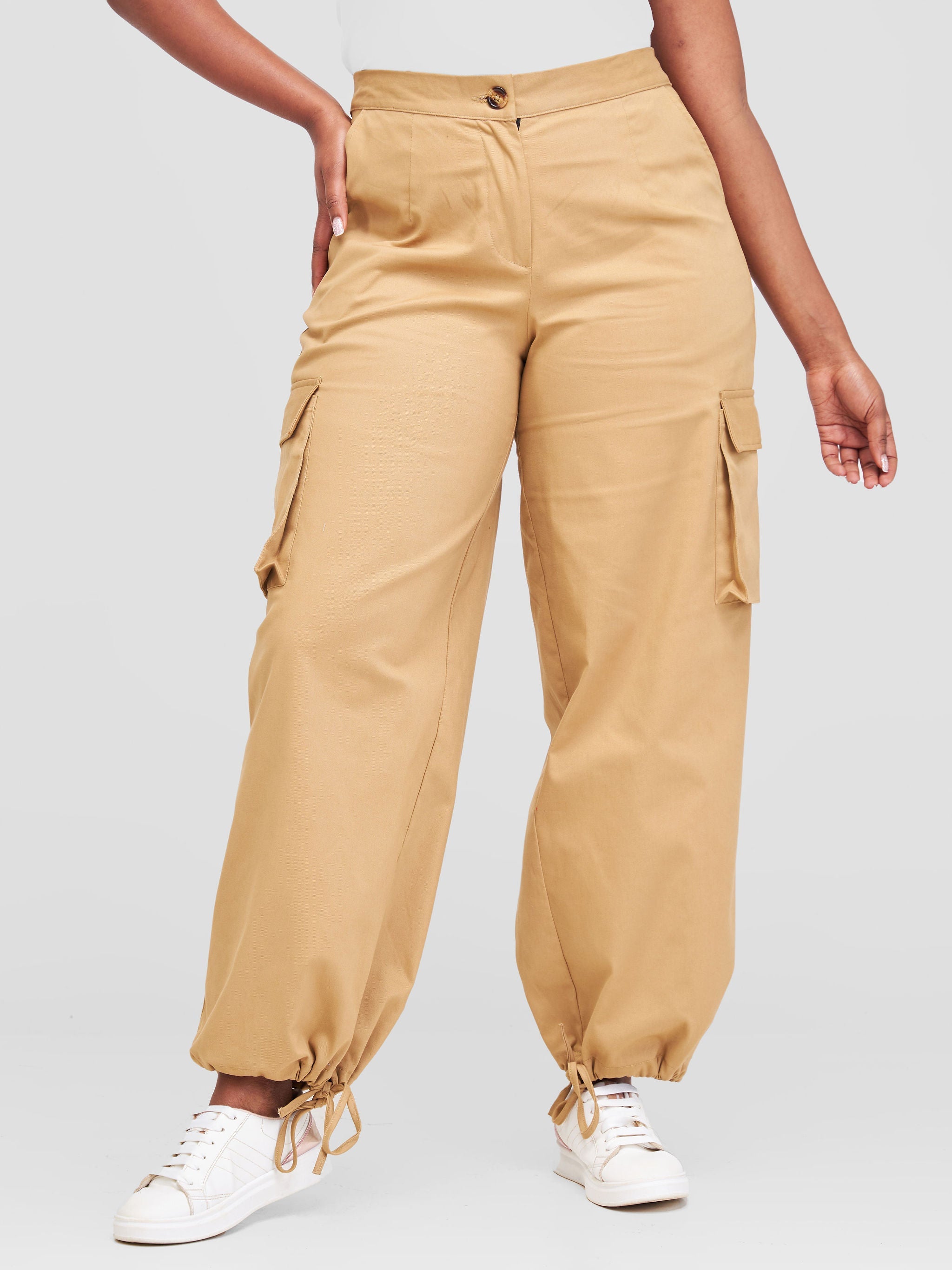 Safari Anga Drawstring Cargo Pants - Khaki Brown