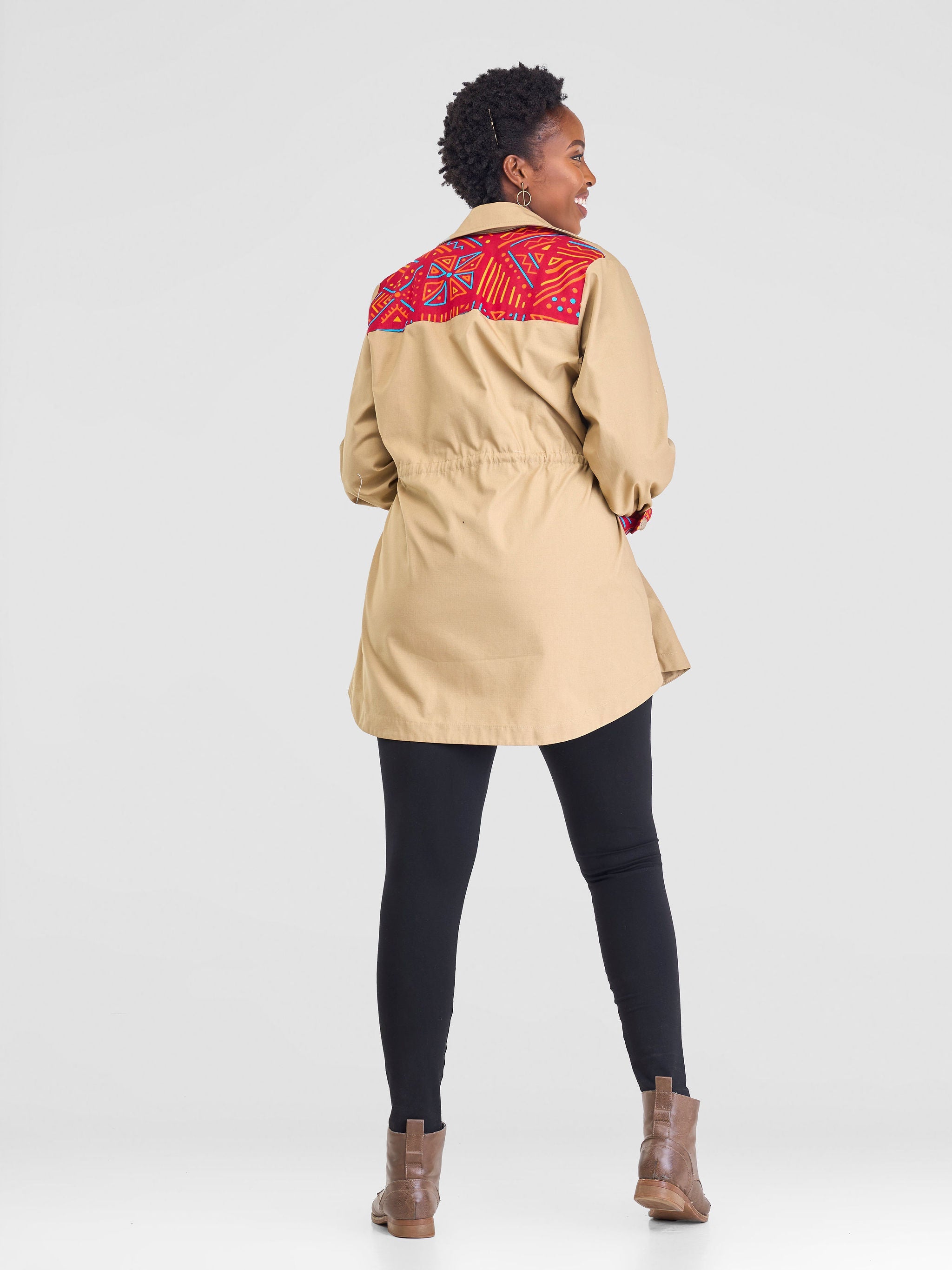 Safari Lira Drawstring Jacket - Khaki