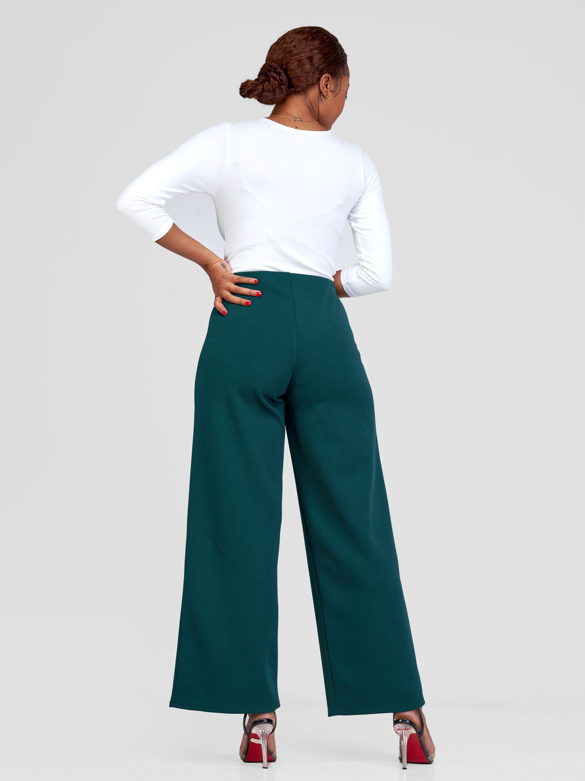 Vivo Hema Wide Leg Pants - Dark Green