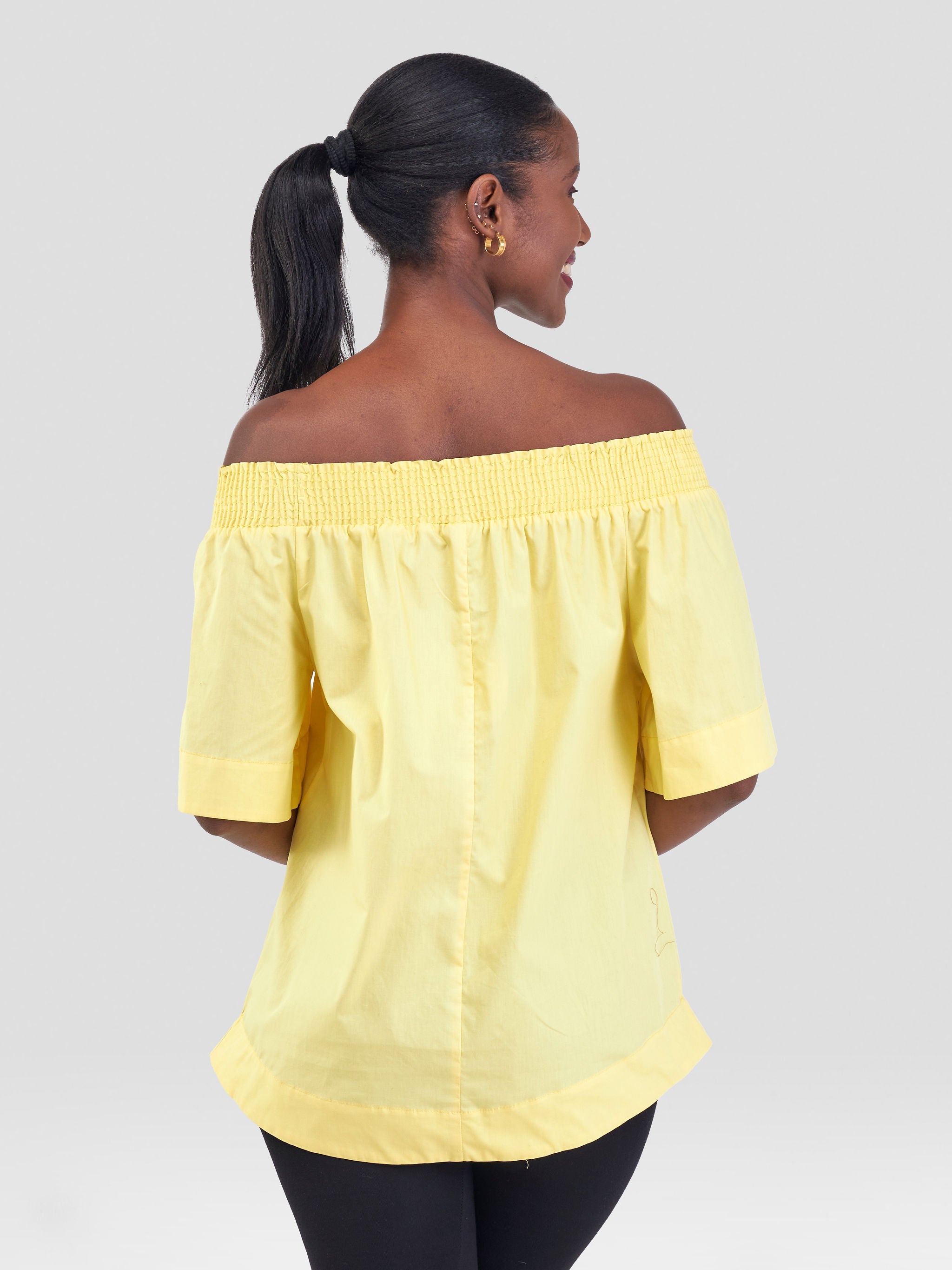 Safari Zene Off Shoulder Top - Yellow