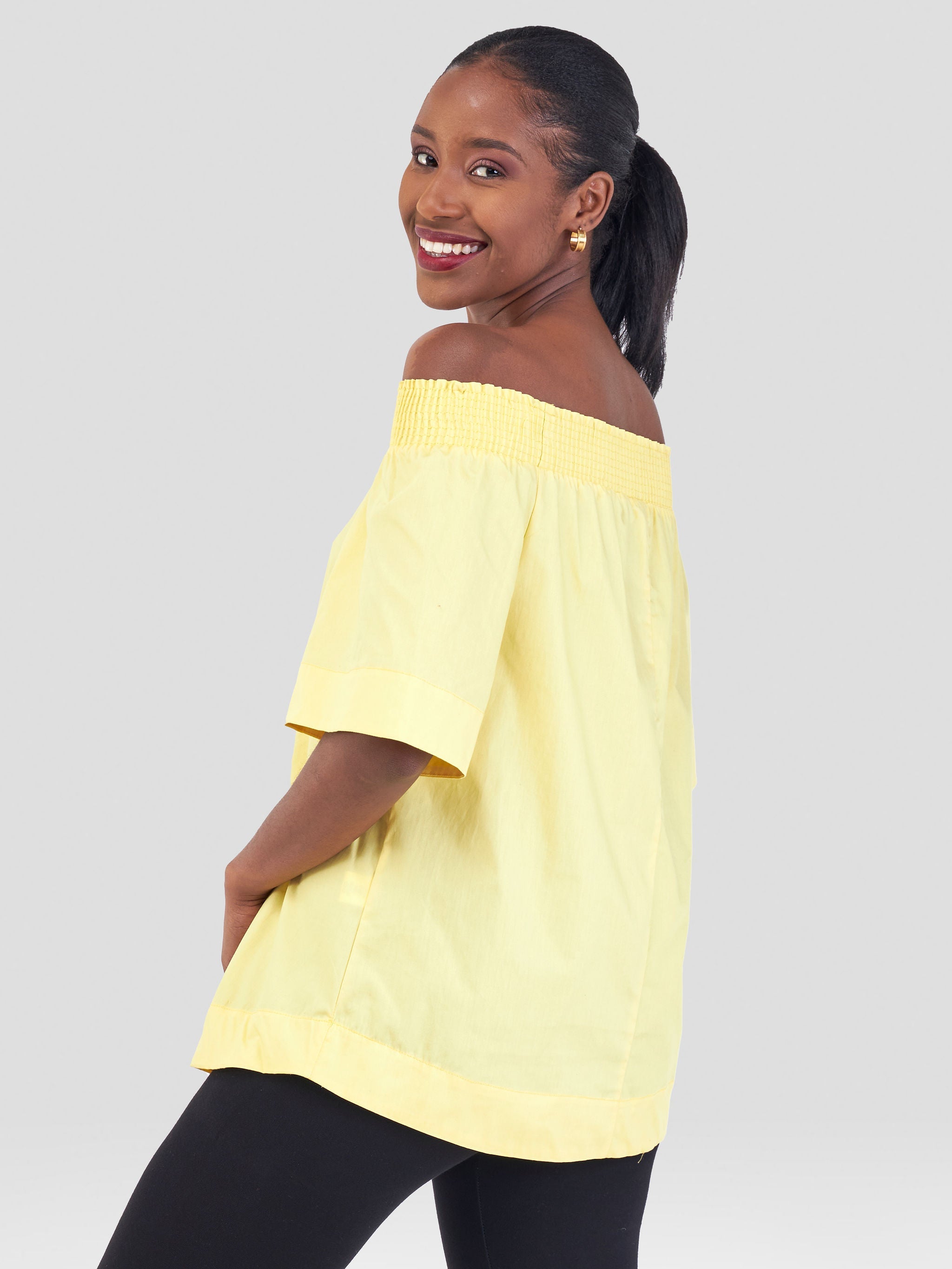 Safari Zene Off Shoulder Top - Yellow