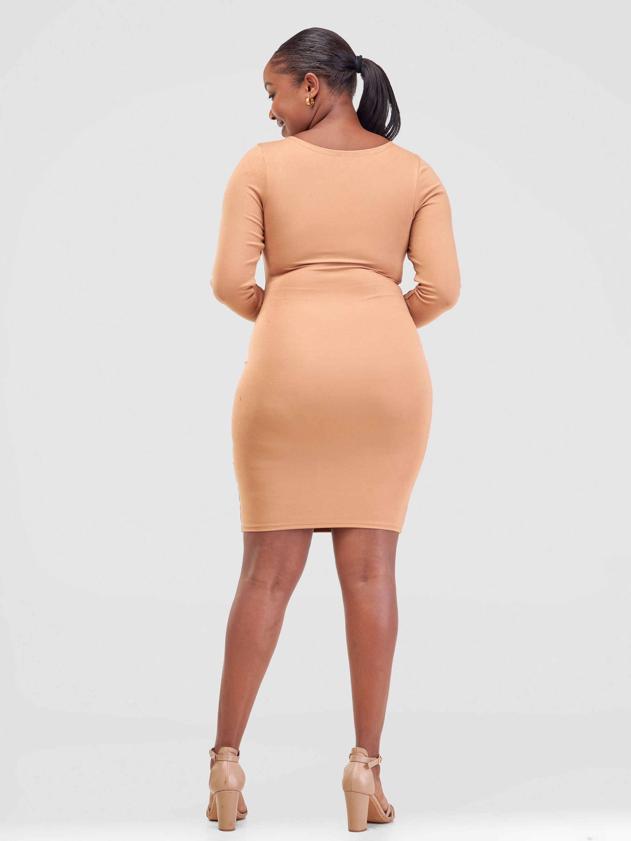 Zoya Basic Long Sleeve Bodycon - Tan