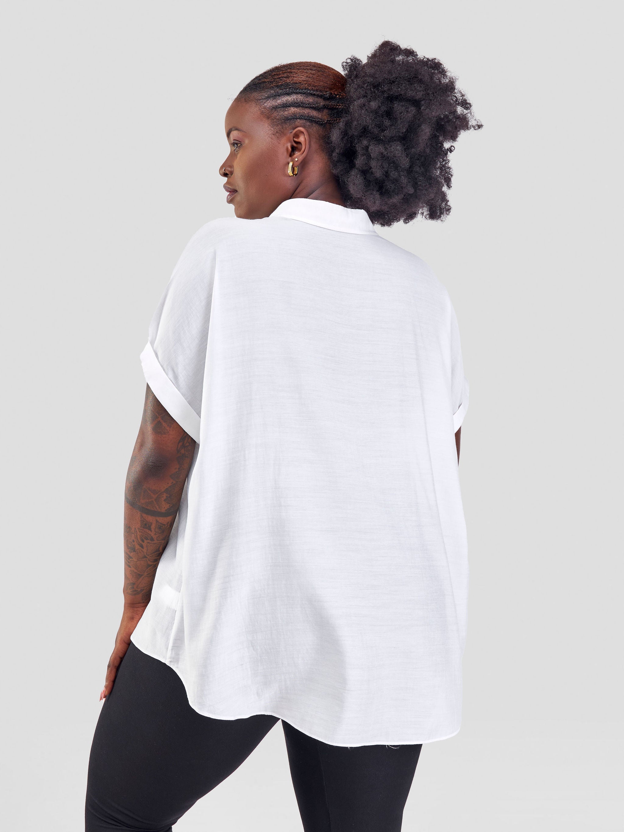 Safari Zene Drop Shoulder Top - White