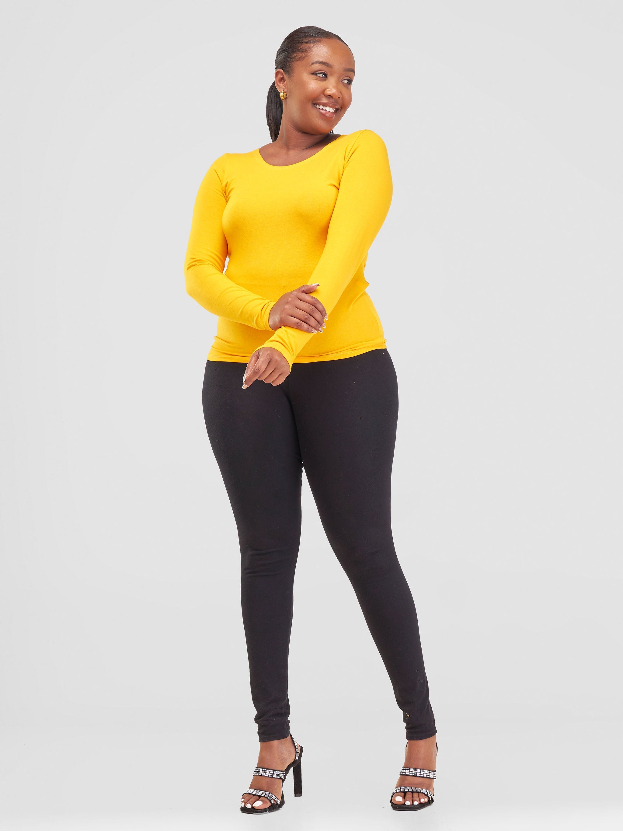 Zoya Basic Long Sleeve Top - Safron